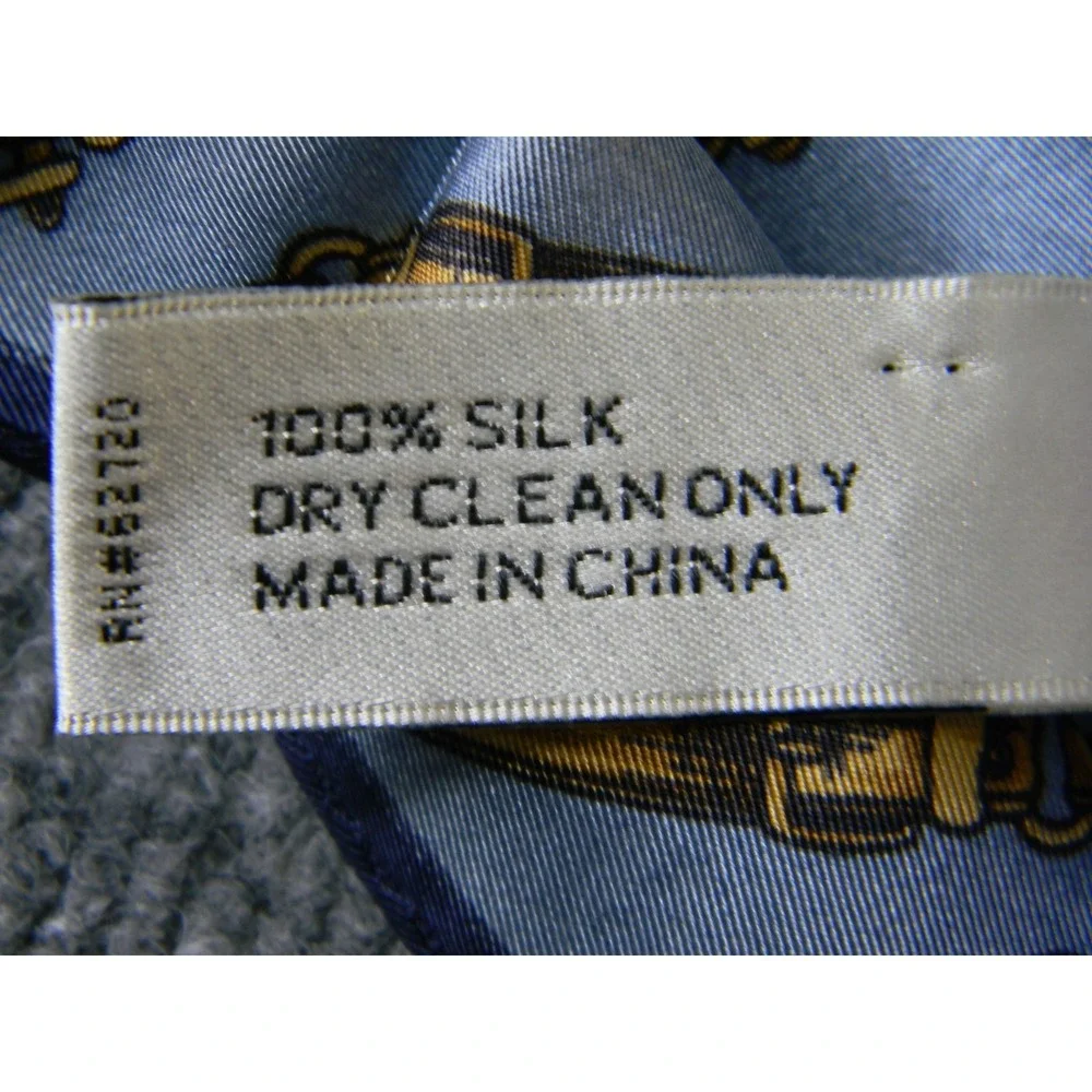 Adrienne Landau Studio 100% Silk Equestrian Scarf Blue Gold Horse Bit 11x52